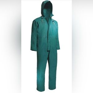 ONGUARD PVC/Nylon/Polyester Chemtex Coverall with Attached Hood, Green, Size 2X
